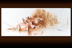 Rhino Watercolor Study