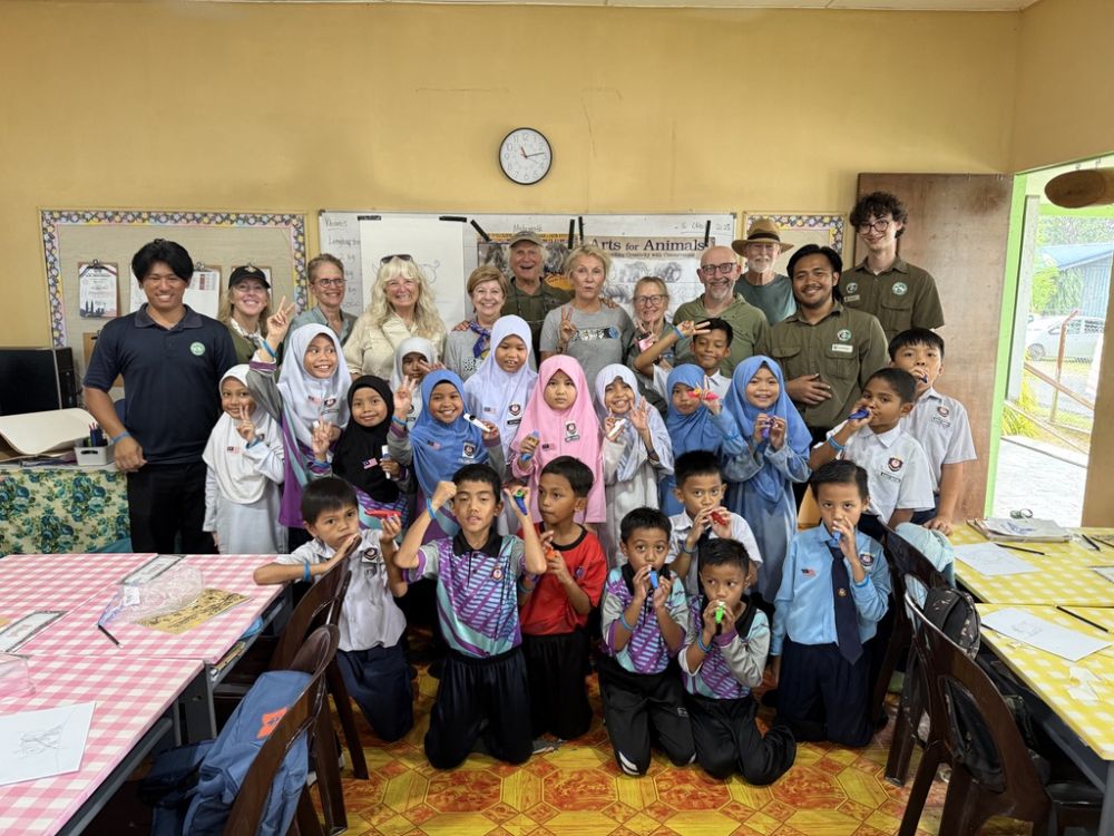 We left art supplies, posters, and teaching materials so that they could continue to spread the word about wildlife conservation