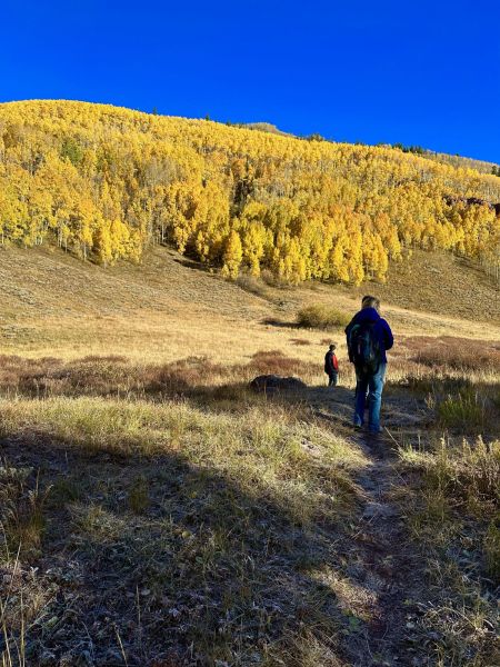 Blue skies and golden aspens made for a beautiful hiking