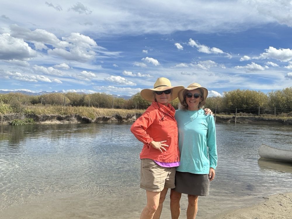 Me and one of my favorite humans leslie Roth, on the beautiful Teton river