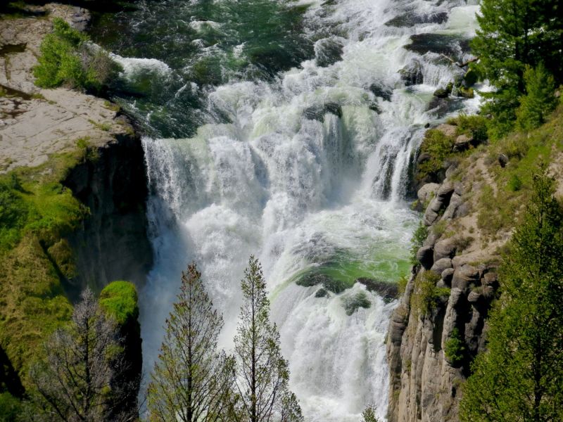 As we explore an area we always gravitate toward waterfalls. This is Mesa Falls just north of Driggs Idaho.