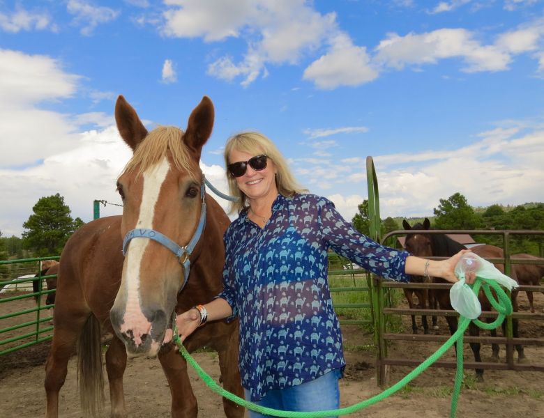 I was so excited to see my horse BREVA, doing fine at a dude ranch near Crystal's ranch