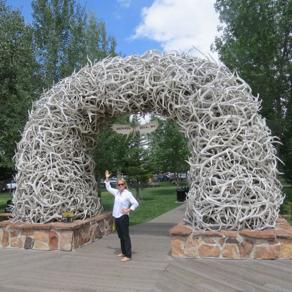 The beautiful antler arches in the town square in Jackson