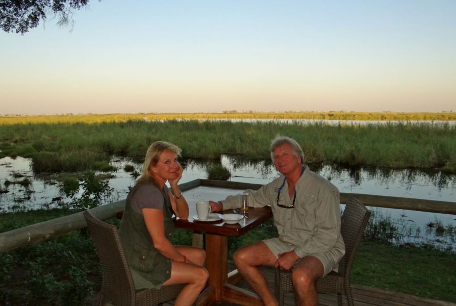 Breakfast over the Okavango Delta