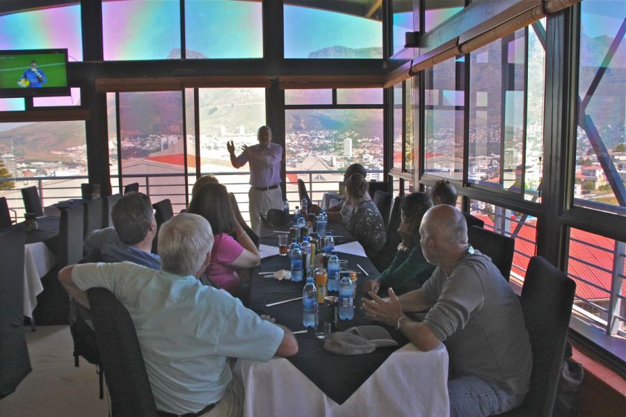 Eating South African food and learning its history while overlooking the city