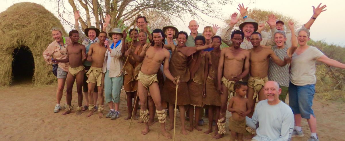 It's always sad to do our goodbye  photograph with our bushman friends