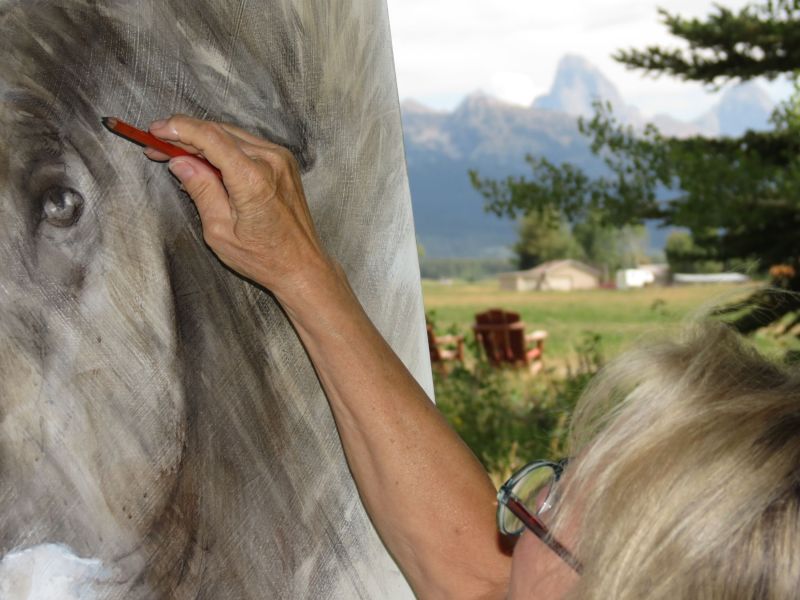 How could I not be inspired to paint with the Beautiful Teton mountains in the distance.