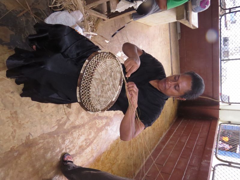 The handicrafts on their baskets rivaled African baskets