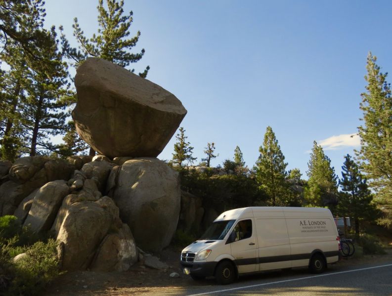 The teetering rock of June Lake. This tiny town is only 10 miles from Yosemite Valley by air.