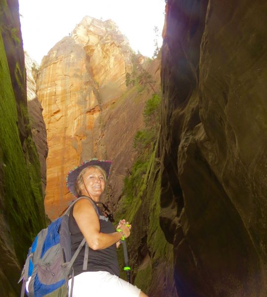 It's difficult to describe what it's like hiking in a narrow canyon with the walls towering almost 1000 feet over your head.