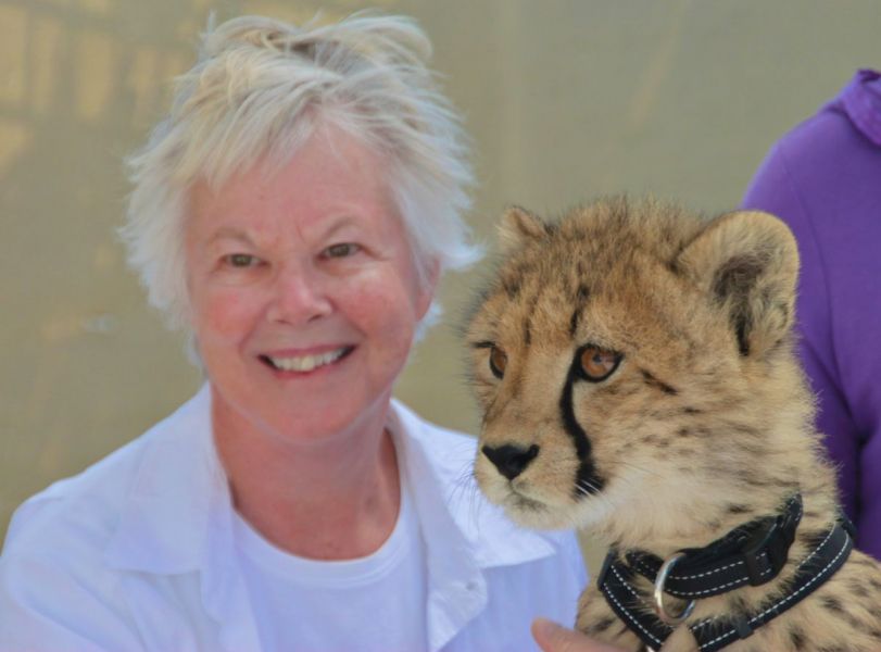 Our friend, Anne Spencer, with one of the Cubs.