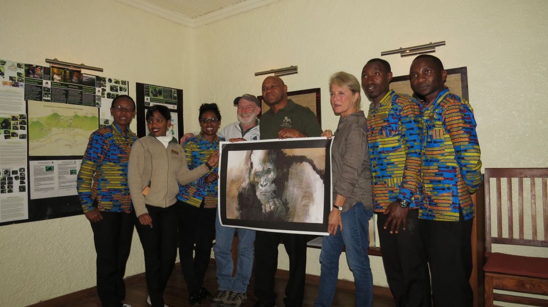We presented a gorilla piece to Sabyinyo lodge for their dedication to conservation.
