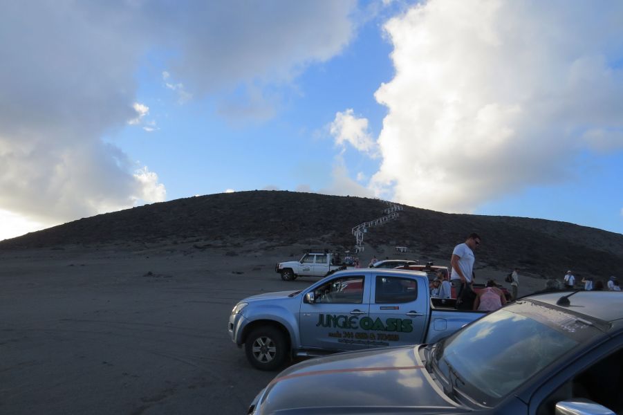 We then drove up a ridiculous four-wheel-drive trail to the side of the smoking volcano